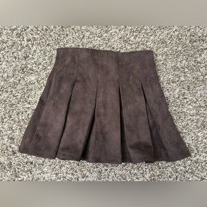 Elegant Brown Pleated Skirt